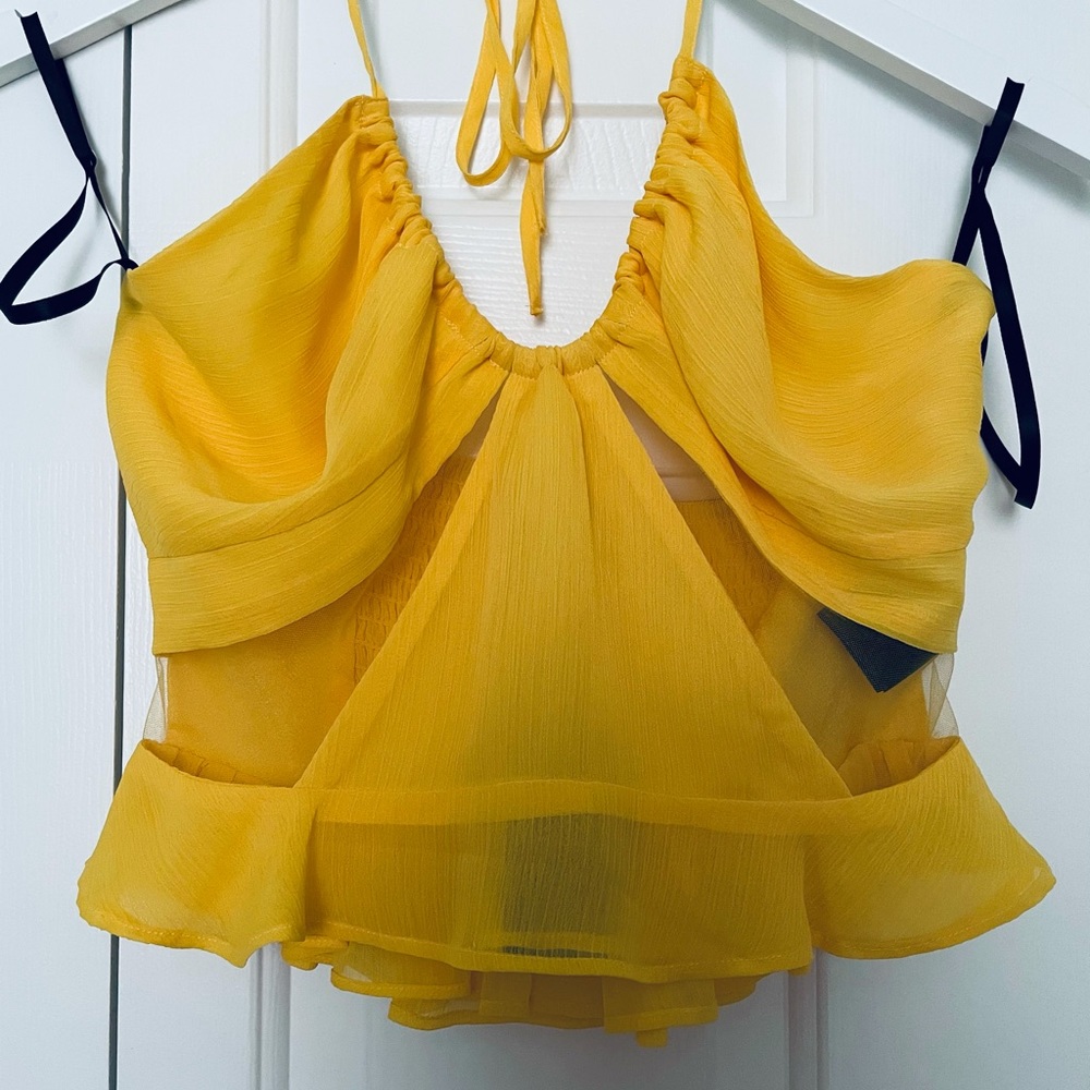 Bebe Chiffon Tank Top.